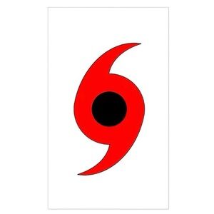 5 for $25! Red Hurricane Logo Decal - Sticker!